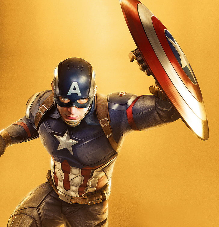 Kapitan Ameryka, Chris Evans, Marvel Comics, Avengers: Infinity War, 4K, Tapety HD, tapety na telefon