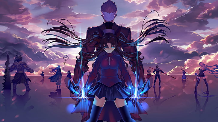 weibliche Figur mit schwarzen Haaren, Fate Series, Tohsaka Rin, Archer (Fate / Stay Night), HD-Hintergrundbild