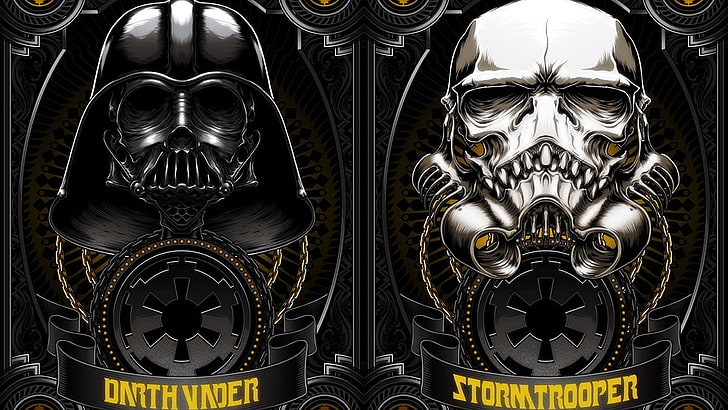 Darth Vader and Storm Trooper wallpaper, Star Wars, Darth Vader, Storm Trooper, HD wallpaper