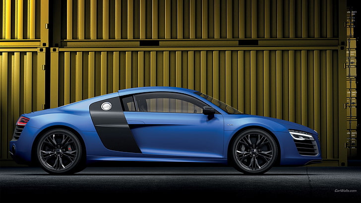 somier azul y negro, Audi R8, coche, Fondo de pantalla HD
