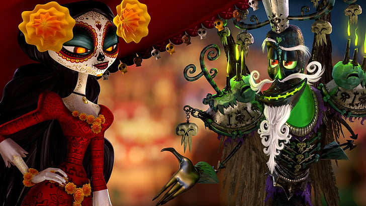 Movie, The Book of Life, La Muerte (The Book of Life), Xibalba (The Book of Life), HD wallpaper