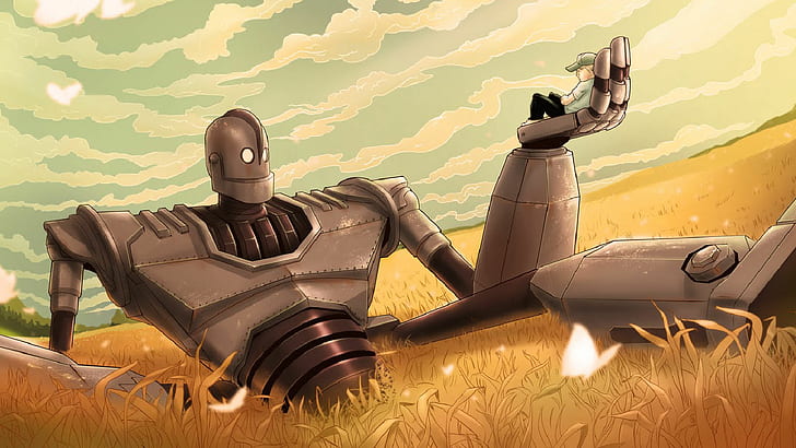 The Iron Giant Drawing Robot Giant HD, การ์ตูน / การ์ตูน, การวาดภาพ, เหล็ก, หุ่นยนต์, ยักษ์, วอลล์เปเปอร์ HD