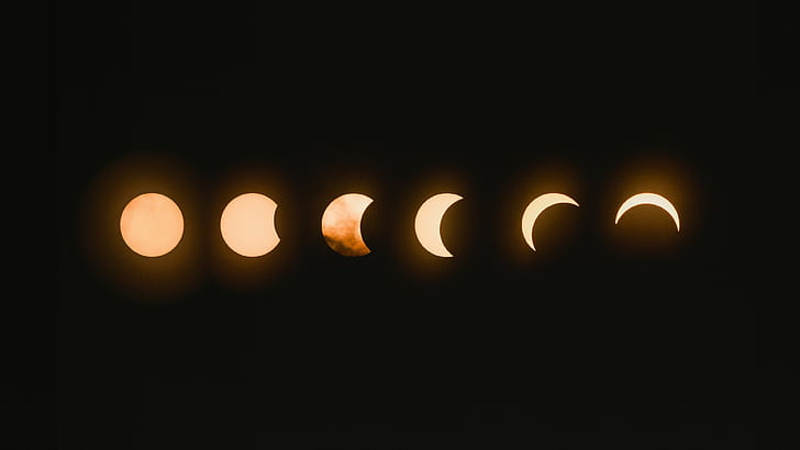 lua, fases da lua, escuridão, noite, fases lunares, evento celestial, HD papel de parede
