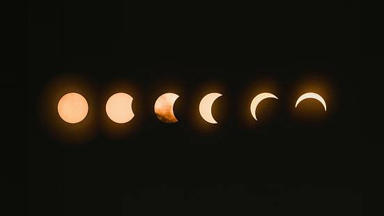 moon, moon phases, darkness, night, luna, lunar phases, celestial event, HD wallpaper HD wallpaper