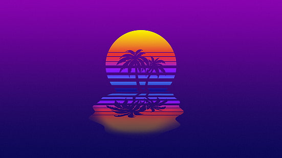 Sunset Retrowave Synthwave, Tapety HD HD wallpaper