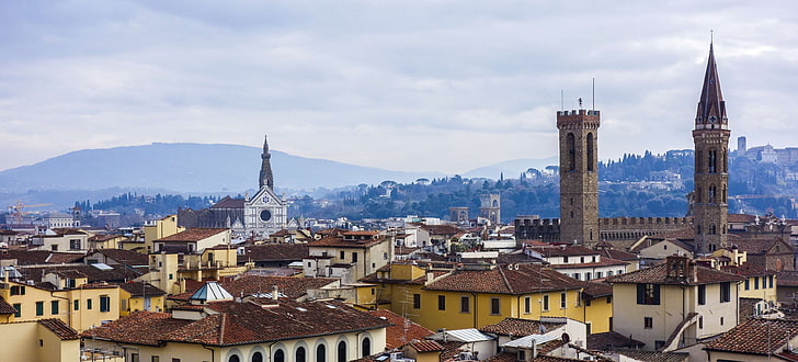 architecture, building, church, city, cityscape, florence, homes, italian, italy, landscape, roofs, tourism, tuscany, HD wallpaper