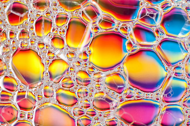 Burbujas, color, espuma, líquido, psicodélico, brillo, volumen, Fondo de  pantalla HD | Wallpaperbetter
