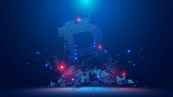 Technologie, Bitcoin, Blau, Kryptowährung, Nummer, HD-Hintergrundbild HD wallpaper