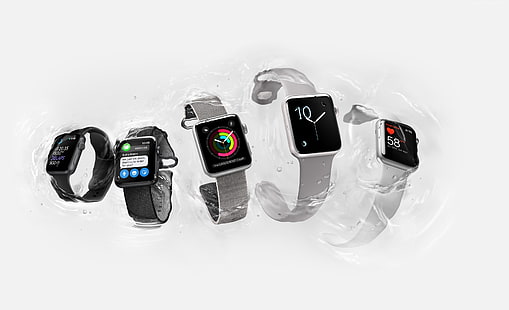 iWatch, Apple Watch Seri 2, layar, perak, jam tangan pintar, Apple, Gadget Futuristik Nyata, Wallpaper HD HD wallpaper