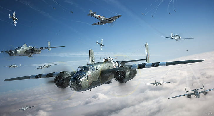 الطائرات العسكرية الطائرات الحرب العالمية الثانية ميتشل ب 25 طائرة عسكرية، خلفية HD