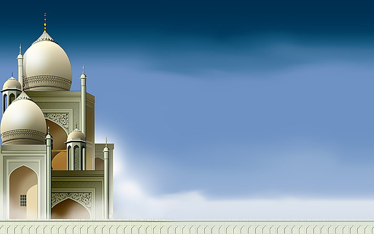 Arabian Style Mosque On Sky Backgrou, Taj Mahal, India painting, Religious,  HD wallpaper | Wallpaperbetter