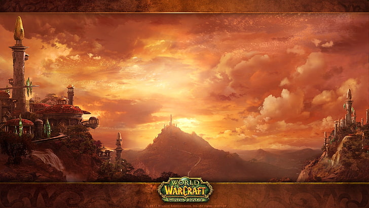 Обои World of Warcraft, Blizzard Entertainment, Warcraft, World of Warcraft, Город Луносвета, World of Warcraft: The Burning Crusade, видеоигры, HD обои