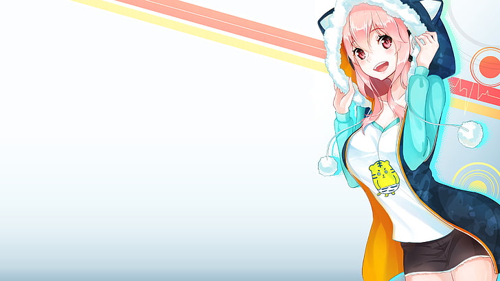 Super Sonico, anime, anime girls, pink hair, HD wallpaper