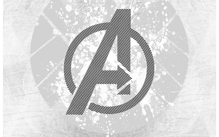 avengers, logo, art, hero, white, HD wallpaper
