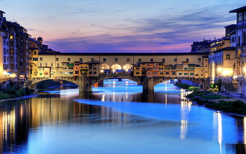 Ponte Vechio, Firenze, ponte vo, Firenze, cityscape, Italia, Wallpaper HD HD wallpaper