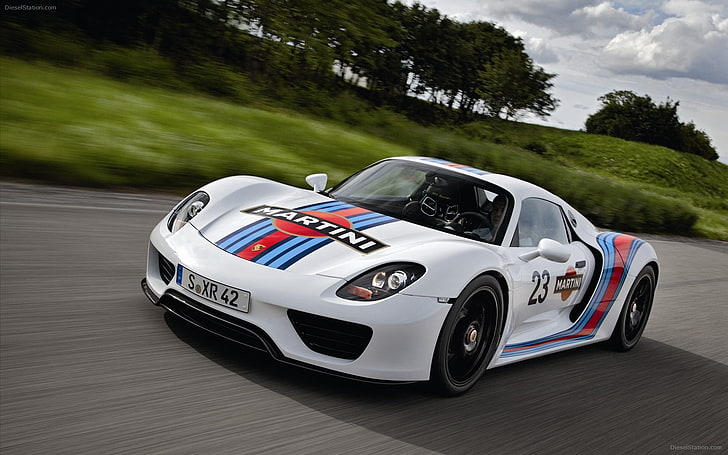 Porsche, Porsche 918 Spyder, автомобил, бял, концептуални автомобили, HD тапет