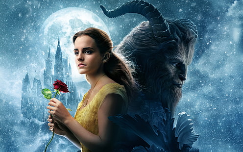Beauty And the Beast 4K, Beauty and the Beast film tapet, filmer, Hollywood filmer, hollywood, 2017, HD tapet HD wallpaper