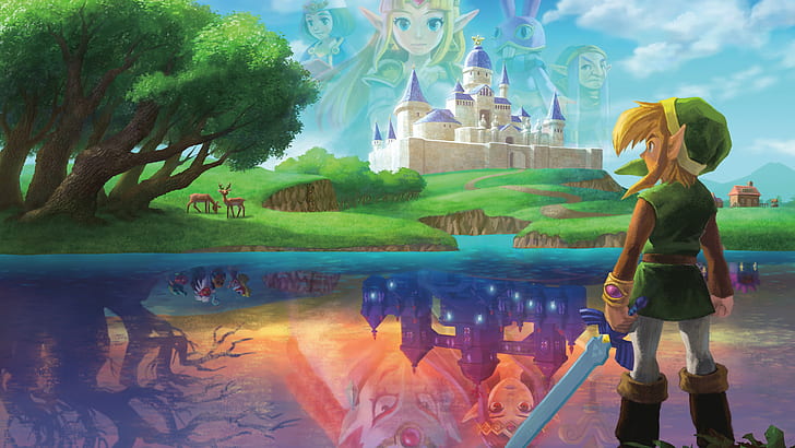 Zelda, La leyenda de Zelda: Un enlace entre mundos, Enlace, Fondo de pantalla HD
