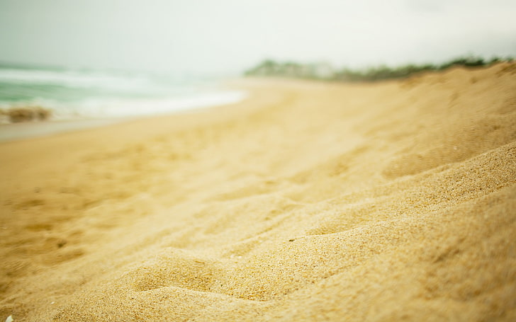 brown sand, sand, particles, embankment, beach, HD wallpaper