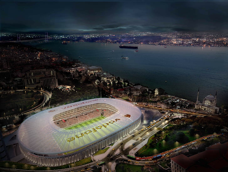vodafone arena besiktas jk_ soccer pitches soccer istanbul, HD wallpaper