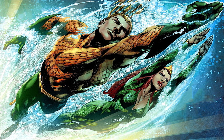 Tapeta cyfrowa Aquaman, komiksy, Aquaman, Mera (DC Comics), Tapety HD