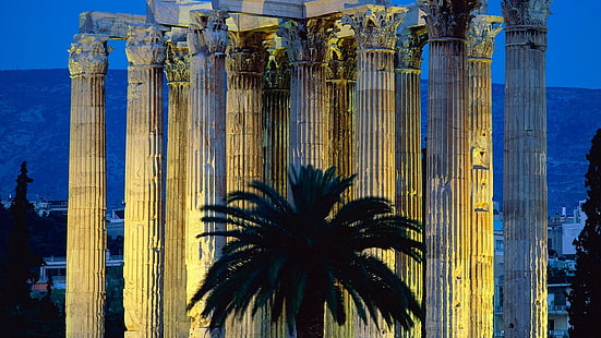 Aten, Grekland, tempel, Zeus, HD tapet HD wallpaper