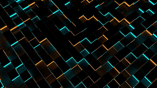 cinema 4d cube 3d abstract, HD wallpaper HD wallpaper