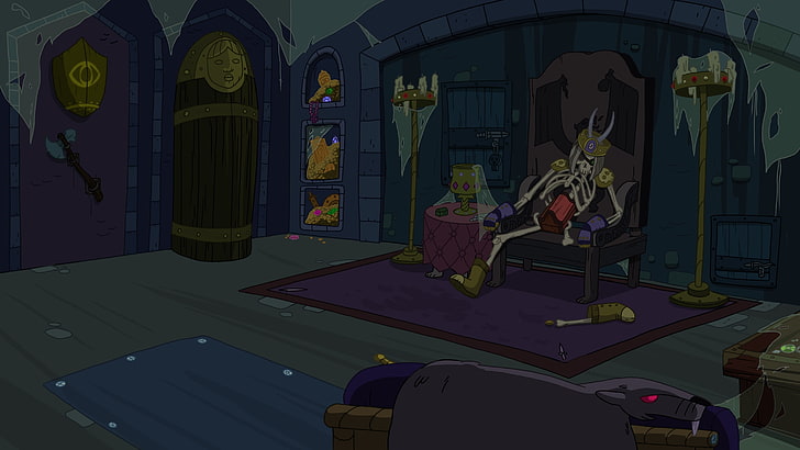 skeleton illustration, Adventure Time, cartoon, HD wallpaper