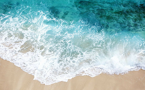 aerial photo of seashore, beach, sea, HD wallpaper HD wallpaper