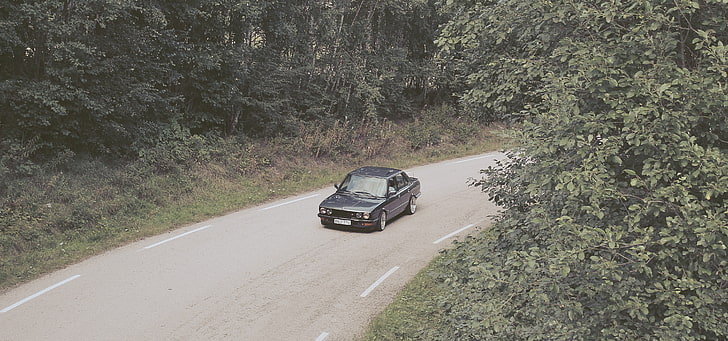 black 5-door hatchback, BMW, BMW E28, Norway, Stance, Stanceworks, low, HD wallpaper