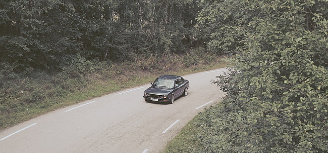 검은 색 5 도어 해치백, BMW, BMW E28, 노르웨이, 자세, 자세 작업, 낮음, HD 배경 화면 HD wallpaper
