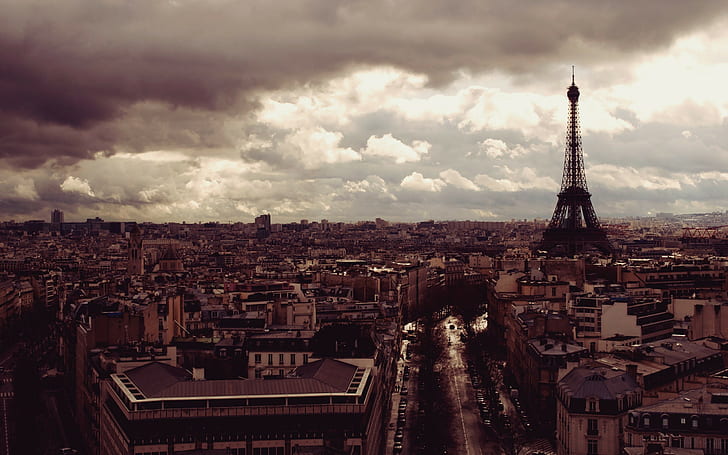 Paris, Menara Eiffel, cityscape, Prancis, Wallpaper HD