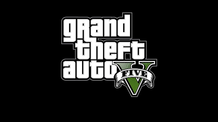 شعار Grand Theft Auto V ، gta ، سرقة السيارات الكبرى ، الاسم ، الخط ، اللعبة، خلفية HD
