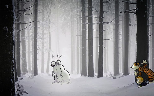 Calvin und Hobbes, Schnee, HD-Hintergrundbild HD wallpaper