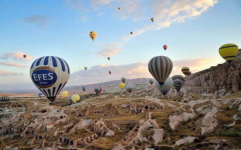 Pojazdy, Balon na ogrzane powietrze, Kapadocja, Turcja, Tapety HD HD wallpaper