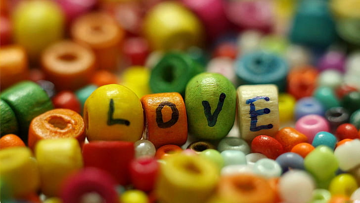 Amor colorido, texto de amor, amor, colorido, HD papel de parede