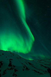 fotografi lanskap Aurora, Aurora Borealis, fotografi lanskap, Norwegia, Salju, Perjalanan, Perjalanan, Tromsø, aurora boreal, dingin, es, lampu utara, malam, bintang - Ruang, arktik, astronomi, aurora Polaris, alam, biru, gunung,ruang, Wallpaper HD HD wallpaper