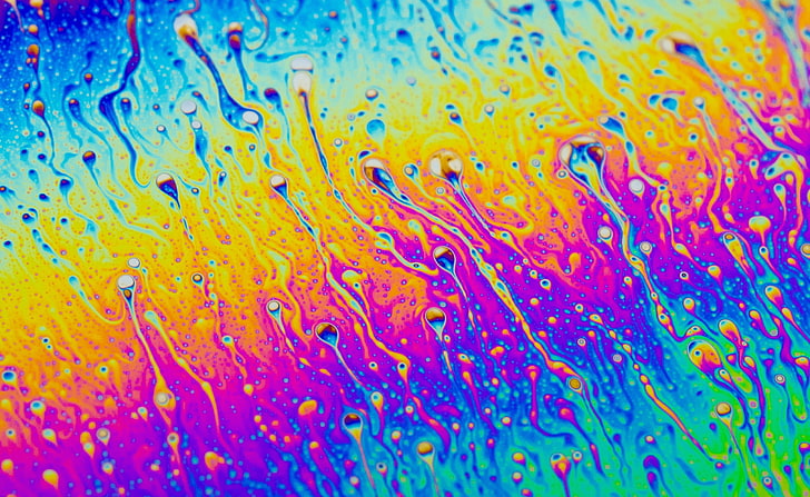 Разноцветная жидкость, аэро, разноцветная, абстрактная, цвета, жидкость, мыльная пленка, HD обои