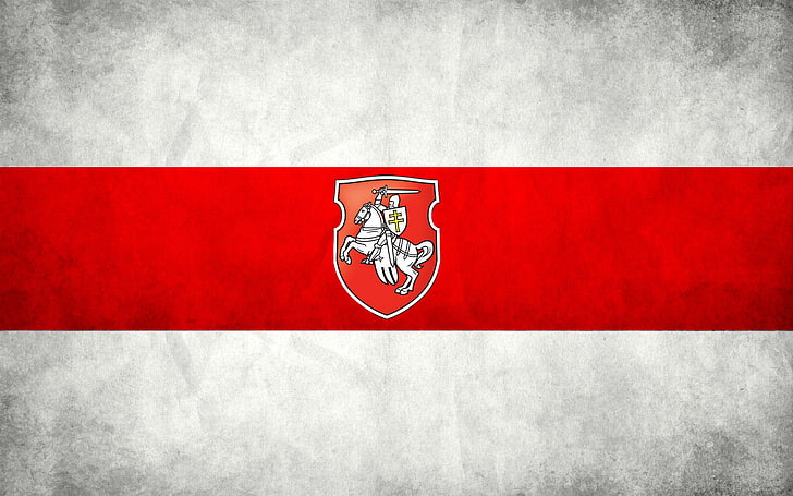 白と赤の旗、旗、パホニア、ベラルーシ、 HDデスクトップの壁紙