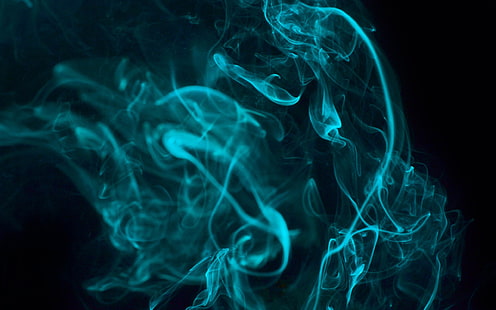 blaue Rauch digitale Tapete, Rauch, abstrakt, einfach, Cyan, HD-Hintergrundbild HD wallpaper