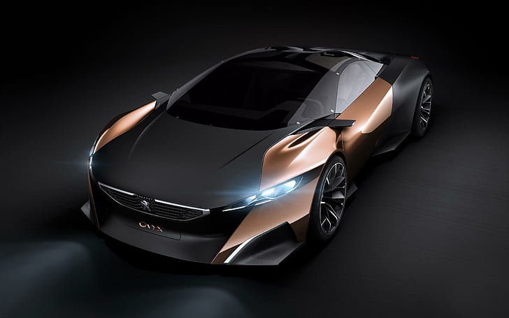 Peugeot Onyx Concept 2012, voiture de luxe noire peugeot, concept, 2012, peugeot, onyx, voitures, Fond d'écran HD