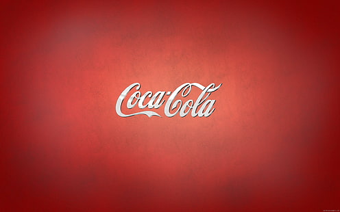 Coca Cola logo on red background, coca cola logo, brand, logo, coca, cola, red, HD wallpaper HD wallpaper