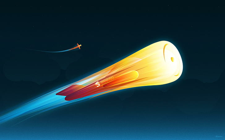 Feuer-Rakete, Feuer, Rakete, kreativ und Grafiken, HD-Hintergrundbild