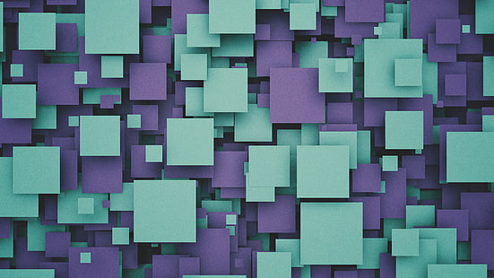 carta da parati verde acqua e viola, carta da parati blu e viola, 3D, arte digitale, rendering, CGI, astratto, Sfondo HD HD wallpaper