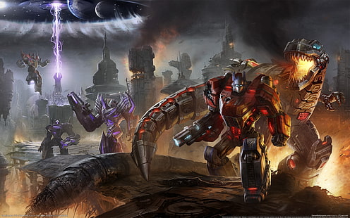 Tapety Transformers, Transformers, gry wideo, Optimus Prime, Grimlock, Tapety HD HD wallpaper