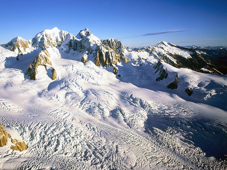 alpy górskie, góry, zima, śnieg, Tapety HD