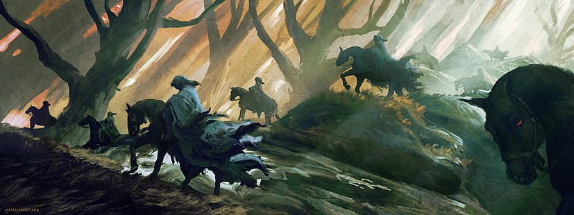  fantasy art, artwork, The Lord of the Rings, Nazgûl, Anato Finnstark, Middle Earth, HD wallpaper HD wallpaper