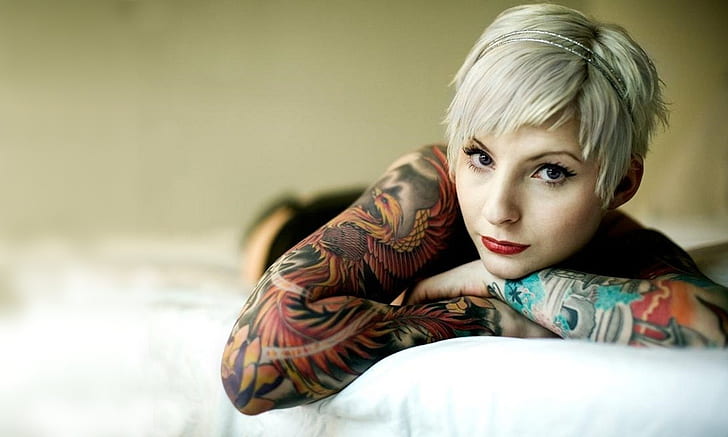 блондинки татуировки жени бледа кожа 1600x960 Art Tattoos HD Art, блондинки, татуировки, HD тапет