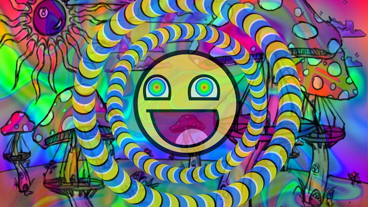 abstrakt, Missbrauch, Emoticons, LSD, Magic Mushrooms, HD-Hintergrundbild
