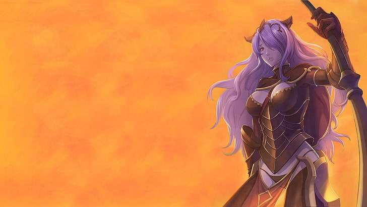 Emblema del fuoco, Camilla (emblema del fuoco), capelli viola, Sfondo HD